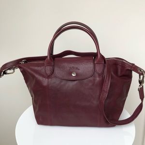 Longchamp Le Pliage Cuir Top Handle with strap